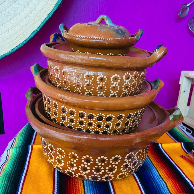 Mexican Terra Cotta Medium Lidded Cazuela Pot